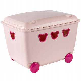 Úložný box pre deti - Veľká kontajner pre hračky na kolieskach Bear Box 55L |