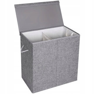 Kôš na bielizeň - Dva -Chamber Grey Piery košík /60x36x66cm
