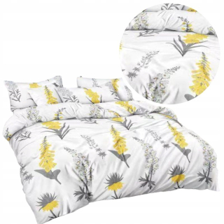 Kompletný set posteľných obliečok - Bavlnená posteľná bielizeň 180x200 Glamour White Black