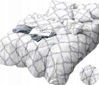 Kompletný set posteľných obliečok - Terry list 180x200 s čiernou elastickou