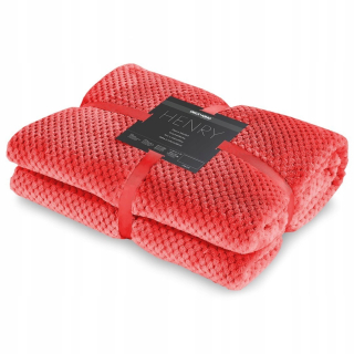 Prikrývka, prehozy na posteľ - Vypúšťanie hrubej červenej prikrývky 170x210 Henry sa zaviazal