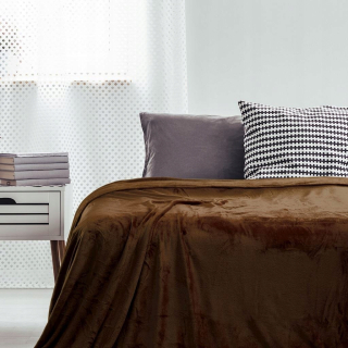 Prikrývka, prehozy na posteľ - DeKing Brown Fleece Drave 220x240 Michotthmock