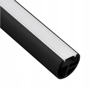 Vešiaková tyč do skrine - Profil LED profile Black Pipe LED pre 2M šatník + lampa