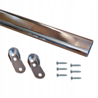 Vešiaková tyč do skrine - Oválny bar 110-119 cm pre chrómové oblečenie šatník