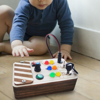 Úložný box pre deti - Drevené LED svetlo Light Light Rusy Board Sensory Board