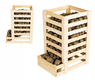 Prepravka, box - Drevená polica pre zemiaky RZ01 - prírodné
