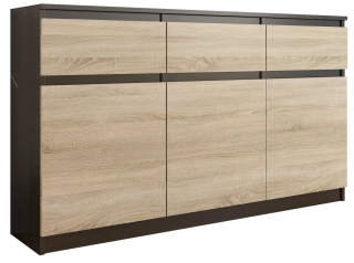 Komoda do spálne - Veľká komoda 98 skrinka 3 zásuvky Wenge Sonoma S-3