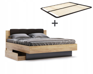 Posteľ do spálne - Veľká posteľ lesk 160 cm osvetlená LED + rám