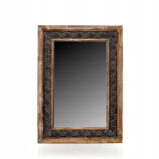 Zrkadlo do predsiene - Veľké drevené nástenné zrkadlo visiace 60 x 84 cm