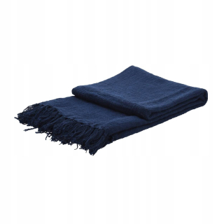 Prikrývka, prehozy na posteľ - Veľká prikrývka Warte Navy Blue Plaid na posteli 130x170 cm