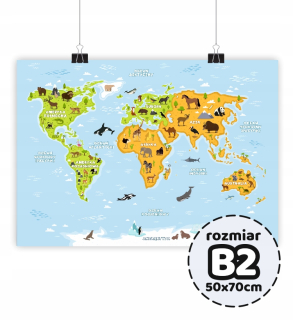 Detský obraz - Veľká vzdelávacia mapa plagátov World World 50x70