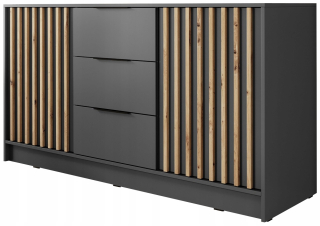 Komoda do študenskej izby - Dva - dresser Aran, zásuvky - grafit, lamely