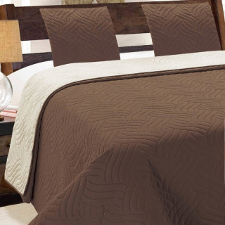 Prikrývka, prehozy na posteľ - Dvojité postele ECRU Bedspread 180x220 + vankúše