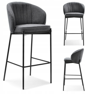 Barová stolička do kuchyne - Elegantný barový pät s operadlom Fabio Graphite