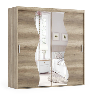 Šatníková skriňa do študenskej izby - ETNE - posuvná šatníka 150 cm x 255 cm na dimenziu