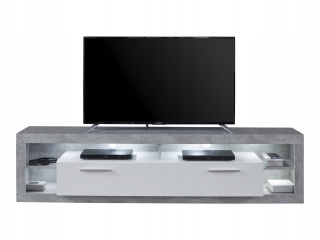 Skrinka pod TV - EDEN RTV Skrinka pre televíziu High Gloss White+Betón