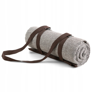 Prikrývka, prehozy na posteľ - Elegantná nepremokavá pikniková prikrývka 130x145brą