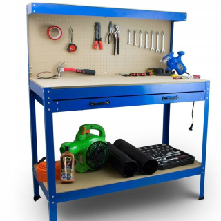 Pracovný, dielenský stôl - Workshop Table Wyglanek so zásuvkou a rukovätiami