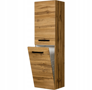 Regál, komoda do kúpeľne - Fokus New Loft Bookcase s košíkom s vysokým prírodným dubom