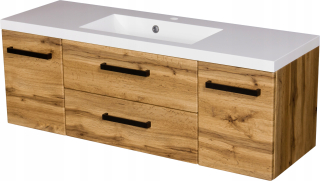 Skrinka do kúpeľne - Fokus New Loft Natural Oak Cabinet + Sink 120