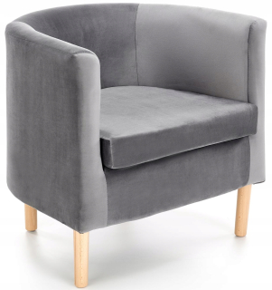 Kancelárska stolička, kreslo - Clubby Armchair 2 Gray Hotel Popiel Clubs Velvet
