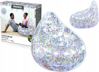 Matrac na posteľ - Nafukovacie kreslo Pouf 72 x 72 x 64 cm Bestway Glitter