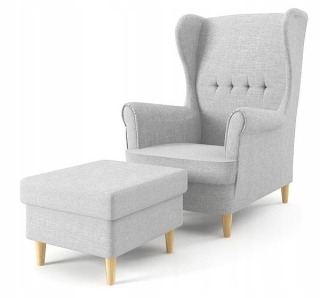Kreslo do obývačky - Kreslo USZAK Milo Scandinavian Style +Footrest