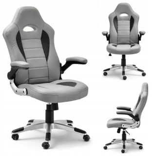 Kancelárske kreslo - Kreslo so zvýšenými lakťovými opierkami Racer 3 Gray