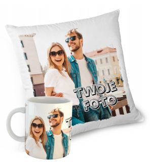 Vankúš na spanie - Foto vankúš + šálka s vašou fotografiou 40x40 Y4