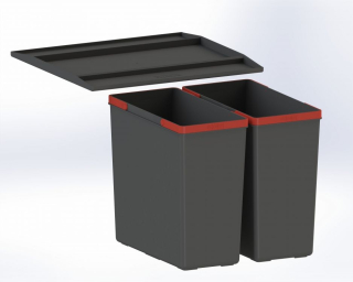 Kôš na triedenie odpadu - Kovová noha, čierna, tabuľka 72 cm Vovovníc 4 tyče