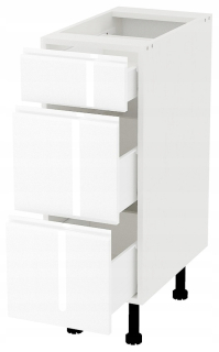 Kuchynská skrinka - Freddi Basic White Gloss B_S30_3S Stály skrinku