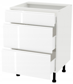 Kuchynská skrinka - Freddi Basic White Gloss B_S60_3S Stály skrinku