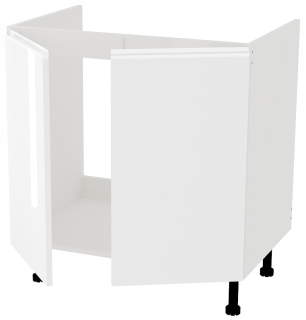 Kuchynská skrinka - Freddi Basic White Gloss B_S80ZL_2F pod umývadlom