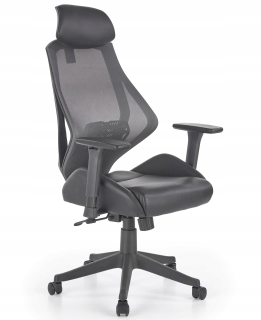 Kancelárska stolička, kreslo - Čierny ergonomický rotačný herný pasel