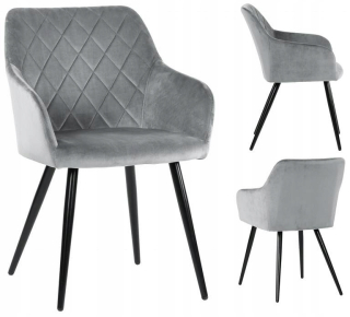 Kuchynská, jedálenská stolička - Stolička stoličky salón jedáleň Milton Velor Gray