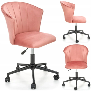 Kancelárske kreslo - Velural otočné kreslo Glamour Second Pink