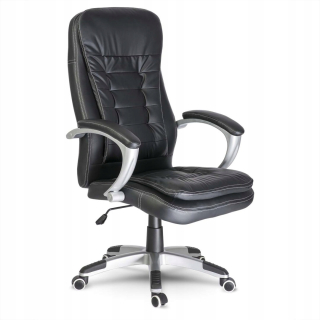 Kancelárska stolička, kreslo - Black Leather Office Skok