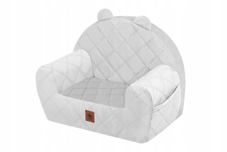 Kreslo do detskej izby - Velvet Royal Child prešívané sivé sedadlo