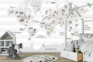 Tapeta do detskej izby - Nástenná maľba, mapa World World M054