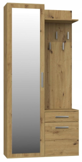 Skriňa do predsiene - Šatnícka šatníková šatníka Hanger Mirror Duo - Oak Artisan