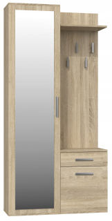 Skriňa do predsiene - Šatnícka šatníková šatníka Hanger Mirror Duo - Sonoma Oak