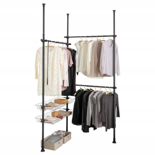 Skriňa do predsiene - Teleskopický šatník Hercules Basic Black Wenko