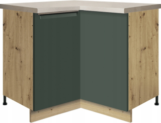 Kuchynská skrinka - Glamour Corner Corner Cabinet Uni Poličky [16d] zelená