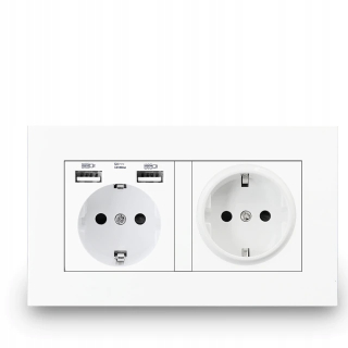 Dvojitá 2 USB Plug -in Plug -in Power Socket