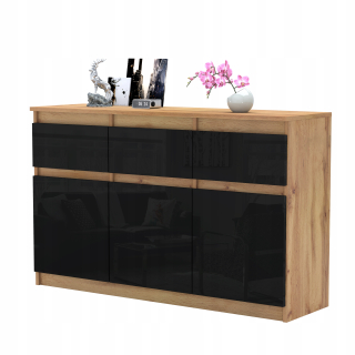Komoda do študenskej izby - Pripravená komplexná moderná zásuvka 120 cm lesk