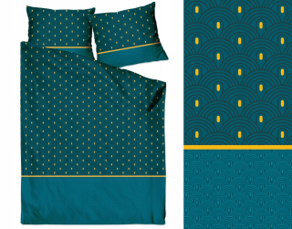 Kompletný set posteľných obliečok - Dvojitý -Bavlnený satén s dvoma vzorkami 160x200