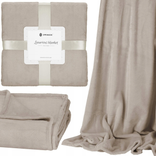 Prikrývka, prehozy na posteľ - Hrubá prikrývka Bedspread 200x220 hladká béžová na posteli