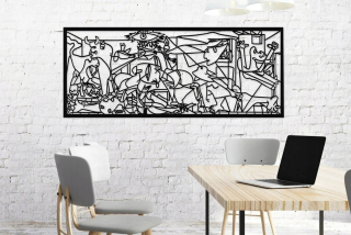 Veľmi veľká kovová stena grafika Guernica, Etg48x20