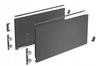 Zásuvkové výsuvy - Hettich Avantech Tenké strany 350/251 Anthracite Kpl