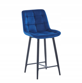 Barová stolička do kuchyne - H1-FX Velvet Blue Home Bar Hocker